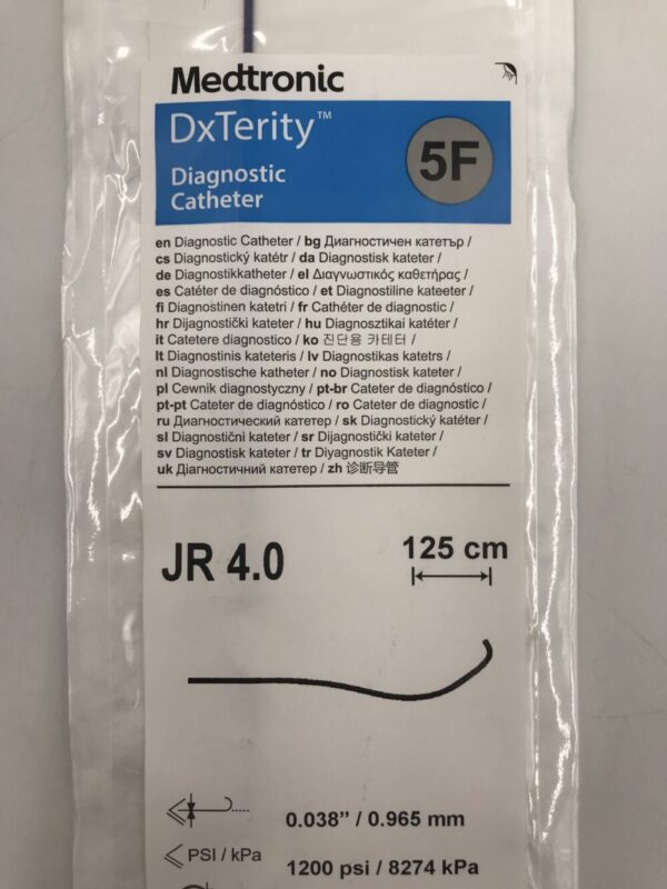 Medtronic DXT5JR40X DxTerity Diagnostic Catheter JR 4.0 5F 125cm (X)