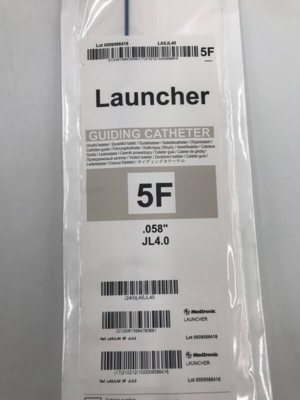 Medtronic LA5JL40 Launcher Guiding Catheter .058" JL4.0 5F 100cm (X)
