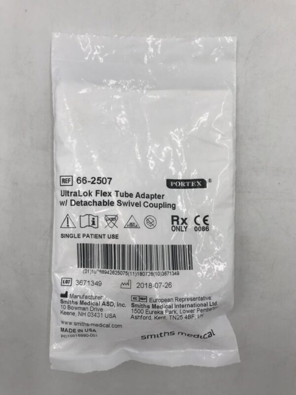 SMITHS MEDICAL 66-2507 Portex UltraLok Flex Tube Adapter w/Detachable Swivel Coupling