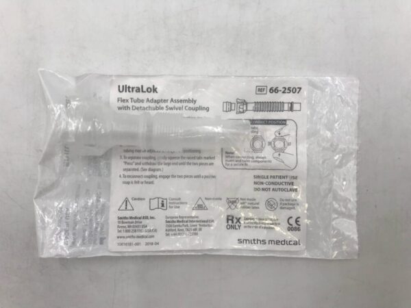 SMITHS MEDICAL 66-2507 Portex UltraLok Flex Tube Adapter w/Detachable Swivel Coupling