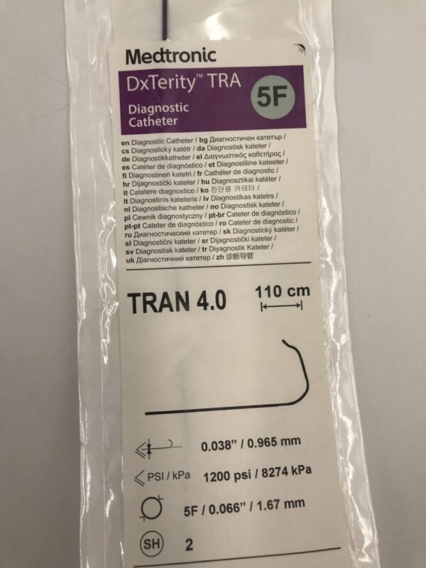 Medtronic U5TRAN40SHA DxTerity TRA Diagnostic Catheter TRAN 4.0 5F 110cm (X)