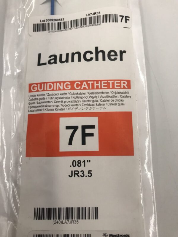Medtronic LA7JR35 Launcher Guiding Catheter .081" JR3.5 7F 100cm (X)