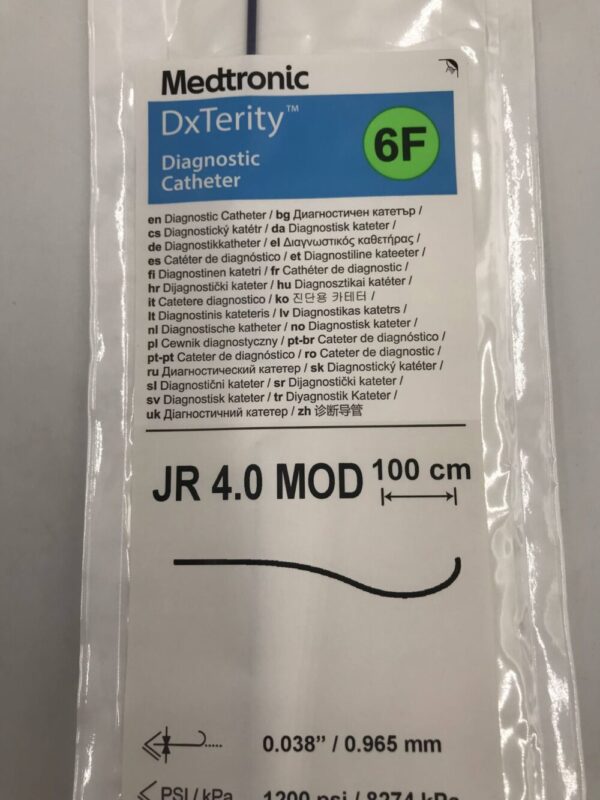 Medtronic DXT6JR4M DxTerity Diagnostic Catheter JR 4.0 MOD 6F 100cm (X)