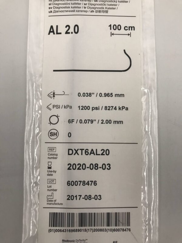 Medtronic DXT6AL20 DxTerity Diagnostic Catheter AL 2.0 6F 100cm (X)