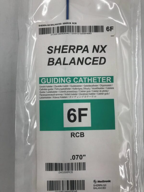 Medtronic SB6RCB Sherpa NX Balanced Guiding Catheter RCB 6F 100cm (X)