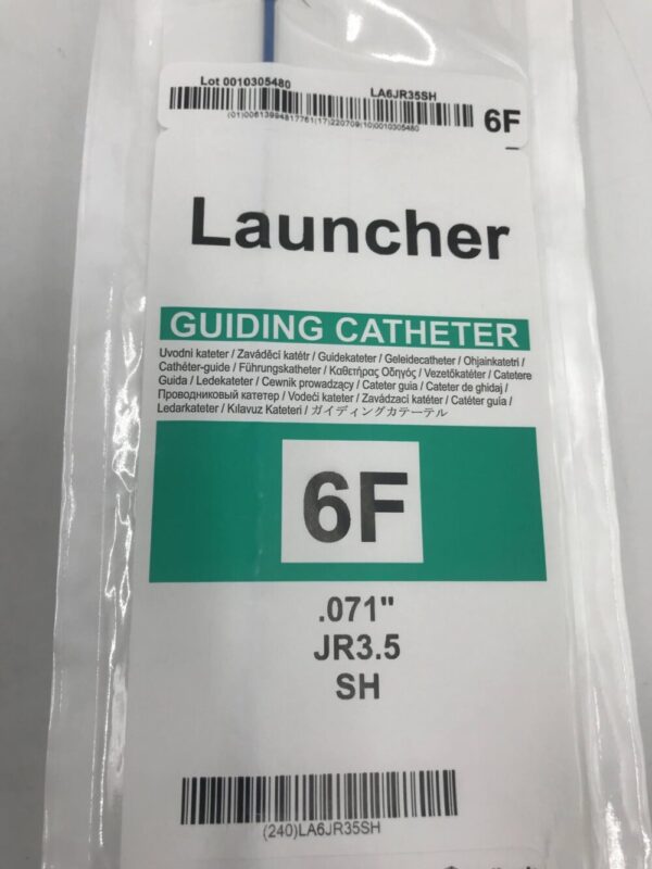 Medtronic LA6JR35SH Launcher Guiding Catheter JR3.5 SH 6F 100cm (X)
