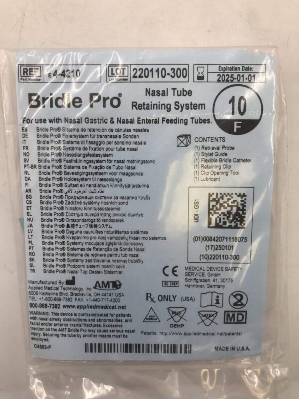 Applied E4-4210 Bridle Pro Nasal Tube Retaining System 10F (X)