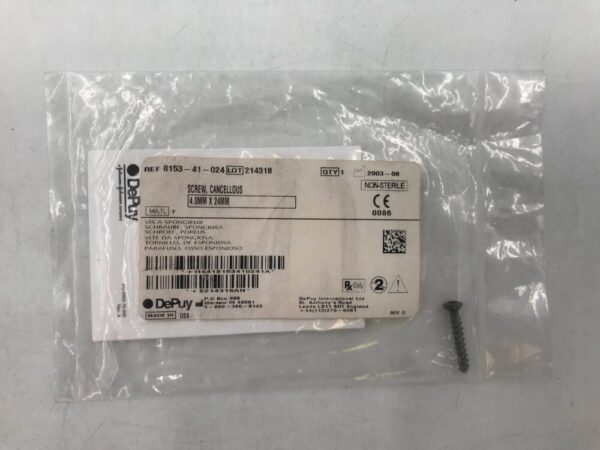 DePuy 8153-41-024 Screw, Cancellous 4mm x 24mm