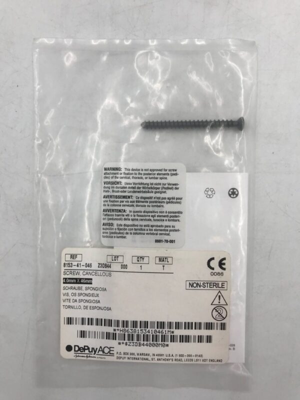 DePuy 8153-41-046 Screw, Cancellous 4mm x 46mm