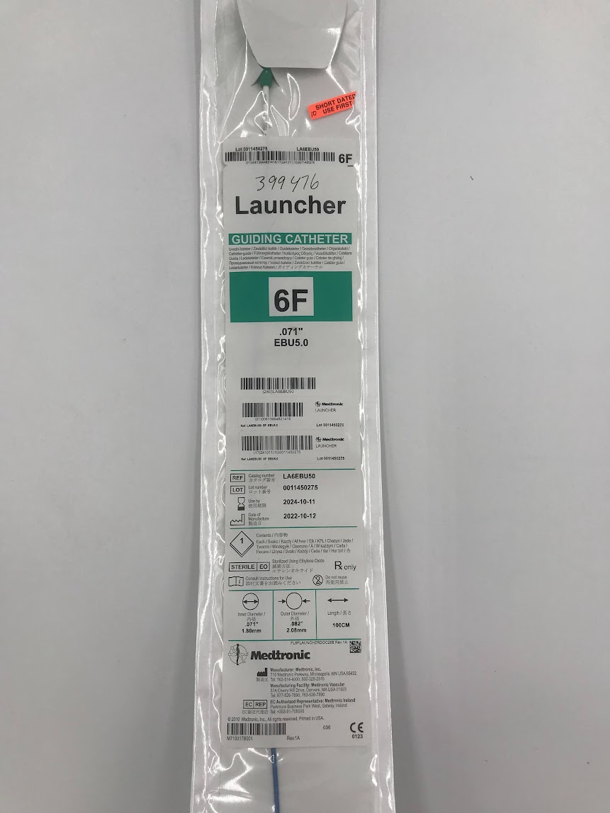Medtronic LA6EBU50 Launcher Guiding Catheter EBU5.0 6F 100cm (X)