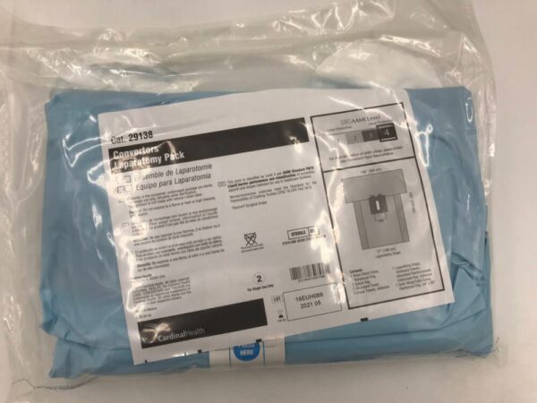 CARDINAL HEALTH 29138 Convertors Laparotomy Pack AAMI Level 4, 106x122x77in (X)
