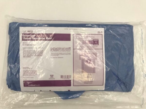 CARDINAL HEALTH 9412 Convertors Tiburon Laparotomy Sheet AAMI Level 4, 106x123x77in