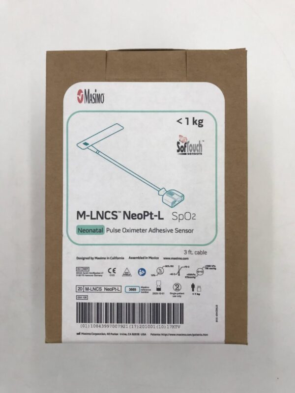 MASIMO 3669  SofTouch M-LNCS NeoPt-L SpO2 Neonatal Pulse Oximeter Adhesive Sensor <1kg(20/Box)(X)