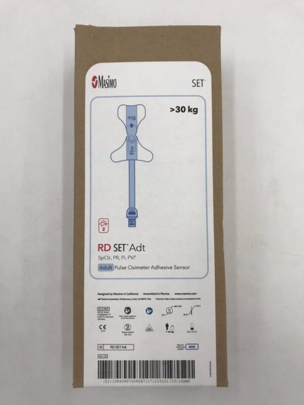 MASIMO 4000 RD Set Adt SpO2, PR, Pi, PVi, Adult Pulse Oximeter Adhesive Sensor >30Kg (20/Box) (X)