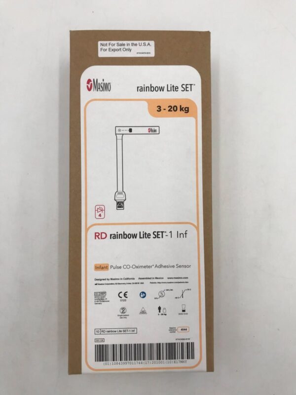 MASIMO 4044 Rainbow Lite Set RD Infant Pulse CO-Oximeter Adhesive Sensor 3-20kg (10/Box)(X)