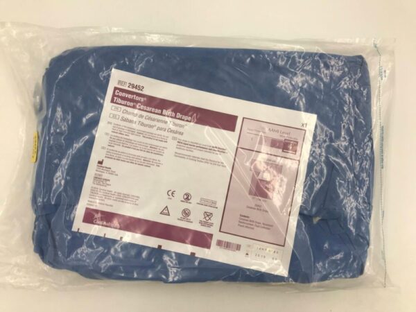 CARDINAL HEALTH 29452 Convertors Tiburon Cesarean Birth Drape AAMI Level 4, 106x121x77in (X)