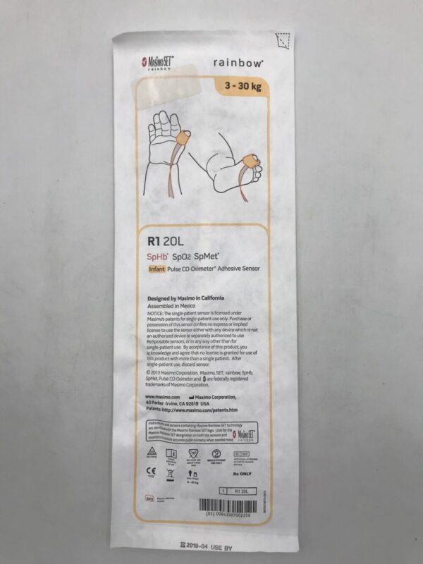 MASIMO 2415 Rainbow R1 20L SpMet Infant Pulse CO-Oximeter Adhesive Sensor 3-30kg (X)