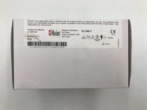 MASIMO 2753 Rainbow ReSponsable R2-25a  Pulse Co-Oximeter Adult Disposable Optical Sensor 30Kg (25/Box)(X)