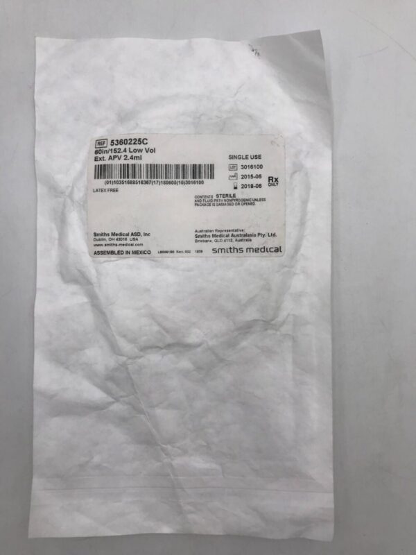 Smiths Medical 5360225C 60in/152.4 Low Vol Ext. APV 2.4ml (X)