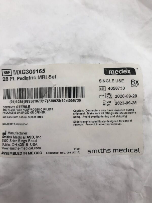 Smiths Medical MXG300165 Pediatric MRI Set 28Ft (X)