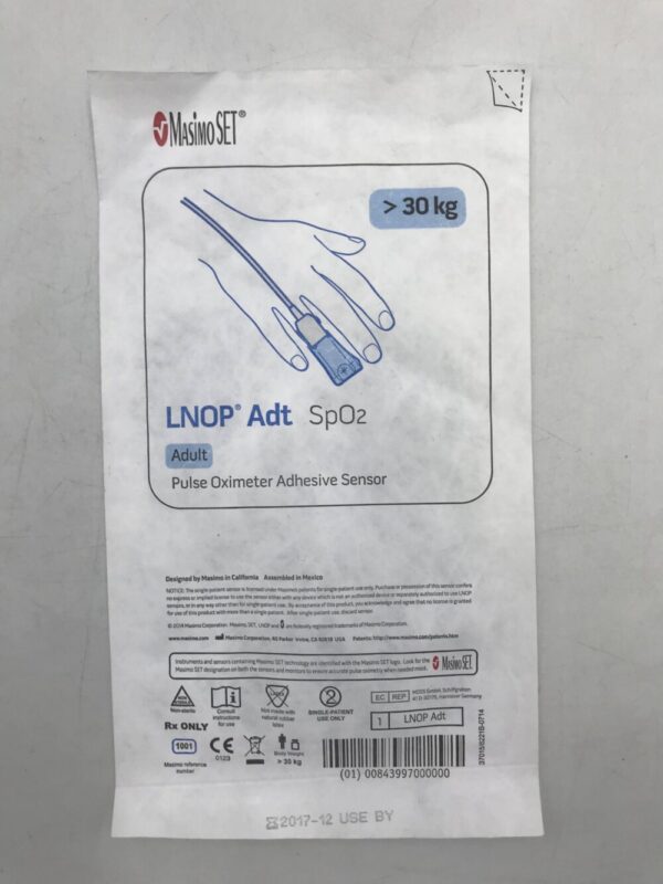 MASIMO 1001 LNOP Adt SpO2 Adult Pulse Oximeter Adhesive Sensor >30kg (X)