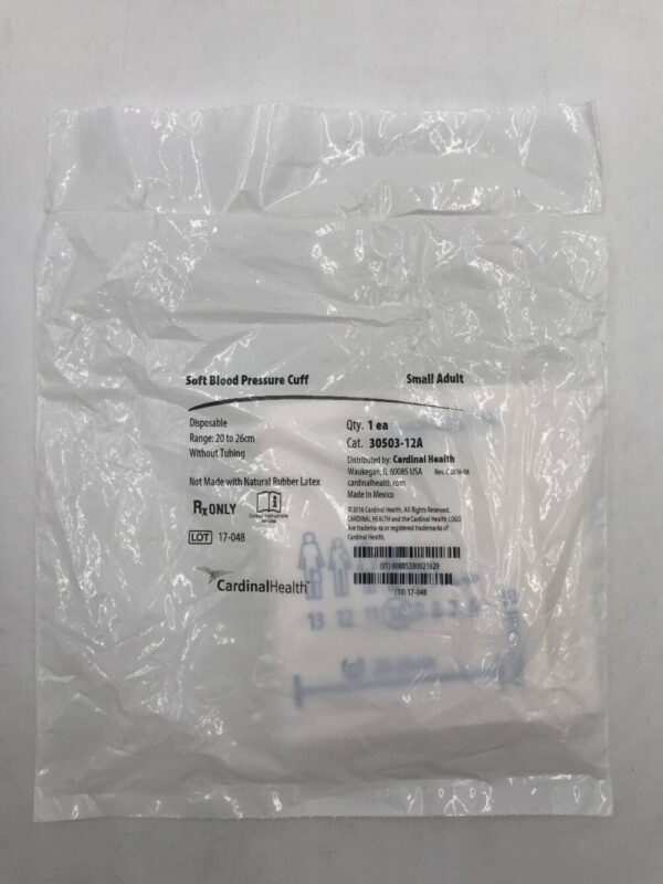 Cardinal Health 30503-12A Soft Blood Pressure Cuff Small Adult Range 20 to 26cm without Tubing
