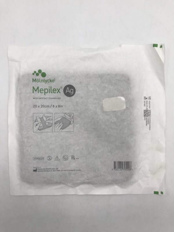 Molnlycke 287400 Mepilex Ag with Safetac Technology 20 x 20cm (8 x 8in) (X)