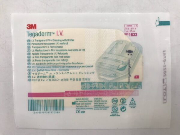 3M 1633 Tegaderm I.V. Film Dressing with Border 2-3/4in x 3-1/4in (10/Pack) (X)
