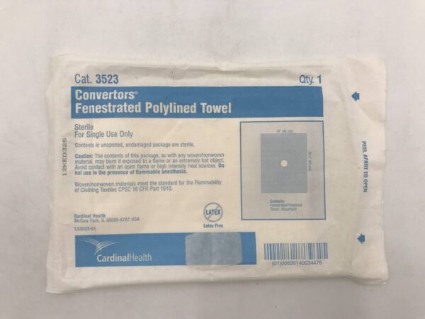 CARDINAL HEALTH 3523 Convertors Fenestrated Polylined Towel 18x25.5in (12/Pack)
