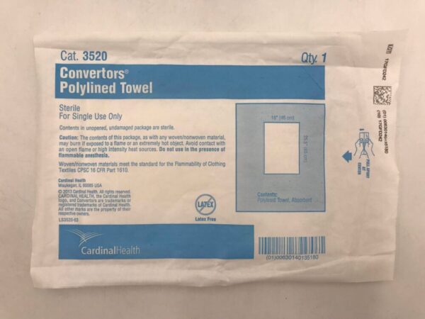 CARDINAL HEALTH 3520 Convertors Polylined Towel 18x25.5in