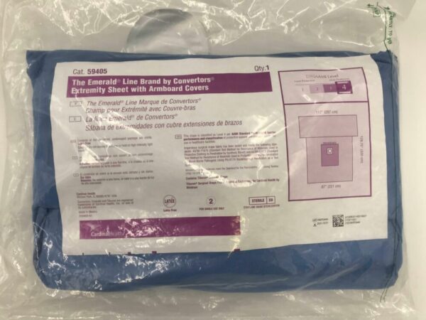 CARDINAL HEALTH 59405 The Emerald Line Brand by Convertors Extremity Sheet w/ Armboard Covers AAMI Level 4, 117x129.75x87in (X)