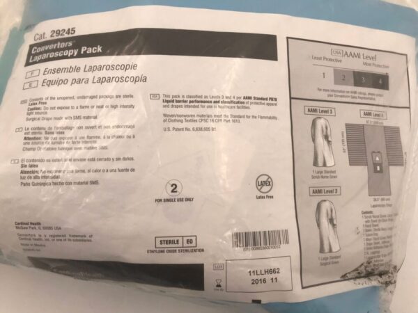 CARDINAL HEALTH 29245 Convertors Laparoscopy Pack 53" x 97.5" x 97" x 38.5" (X)