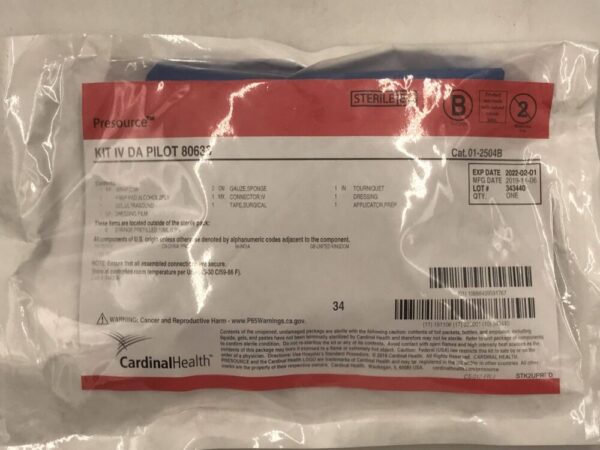 Cardinal Health 01-2504B Presource Kit IV DA Pilot 80636 (X)