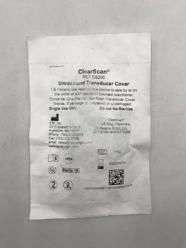 ESI INC CS200 ClearScan Ultrasound Transducer Cover (X) - GB TECH USA