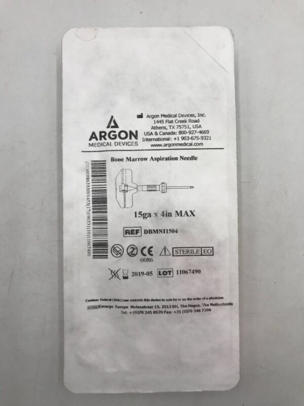 Argon DBMNI1504 Bone Marrow Aspiration Needle 15ga x 4in Max (X)