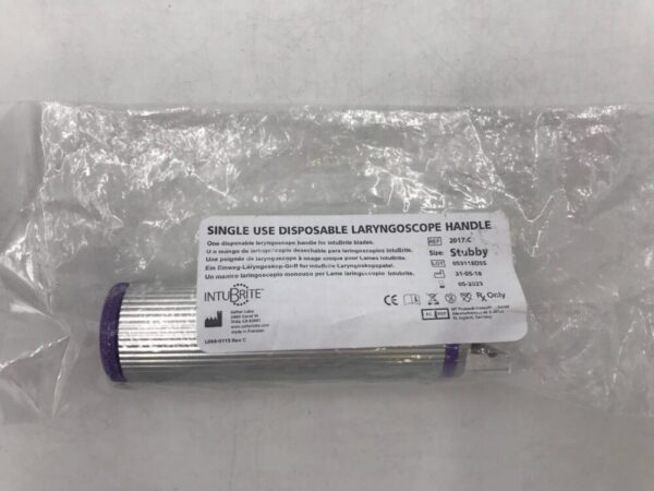 Salter Labs 2017.C IntuBrite Single Use Disposable Laryngoscope Handle Size Stubby (X)