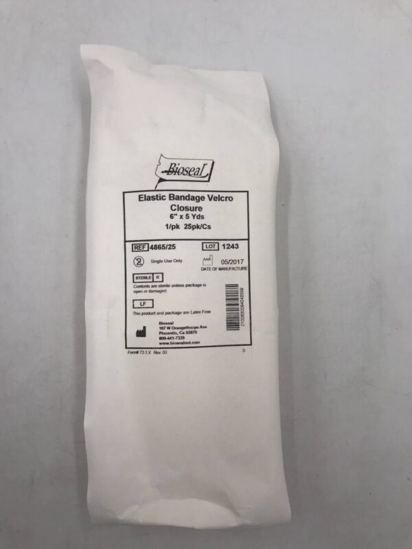 Bioseal 4865/25 Elastic Bandage Velcro Closure 6" x 5yds