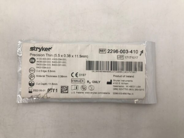 STRYKER 2296-003-410 Precision Thin 5.5 x 0.38 x 11.5mm (X)