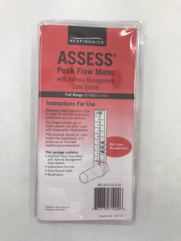 Respironics HS710 Assess Peak Flow Meter with Asthma Management Zone System Full Range 60-880 L/Min