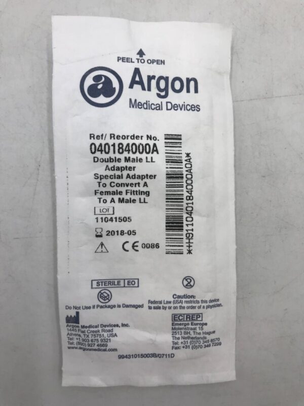Argon 040184000A Double Male LL Adapter Special Adapter to Convert A Female Fitting To A Male LL (X)