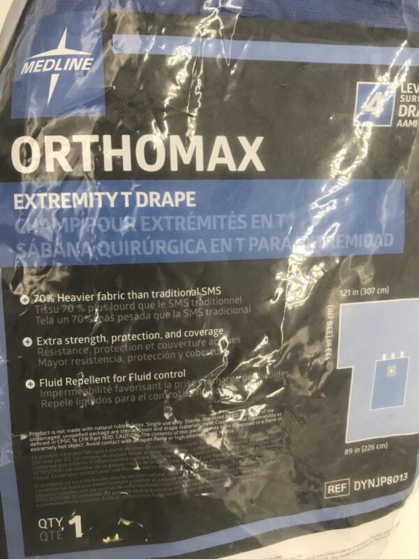 Medline DYNJP8013 Orthomax Extremity T Drape 121in (307in) x 133in (338in) x 89in (226cm)