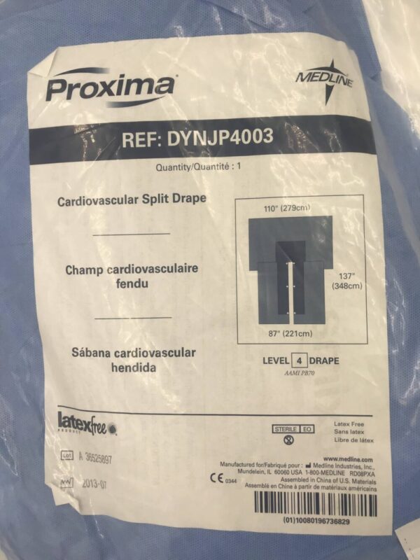 MEDLINE DYNJP4003 Proxima Cardiovascular Split Drape Level 4, 110x137x87in