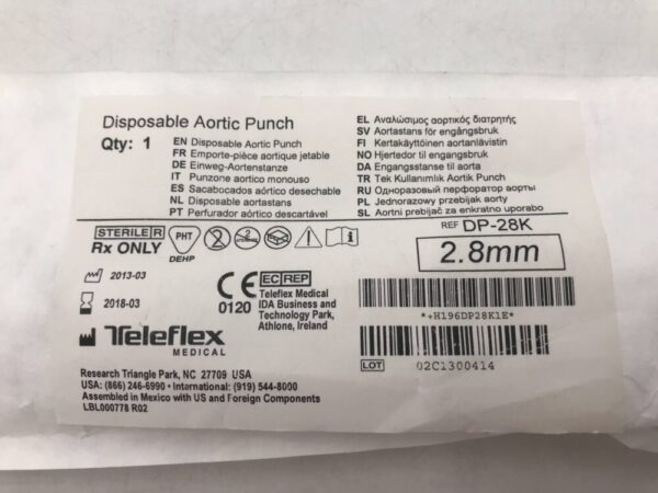 Teleflex DP-28K Disposable Aortic Punch 2.8mm (X)