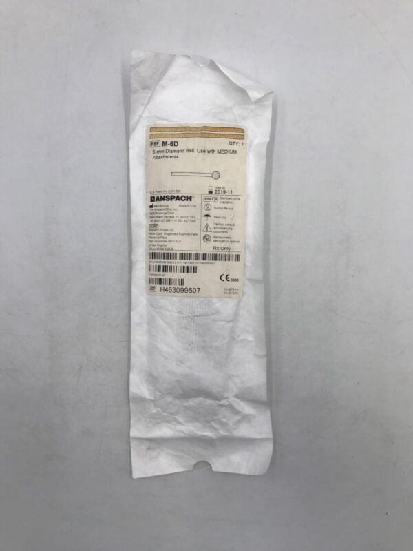 Anspach M-6D Diamond Ball 6mm Use with Medium Attachments (X)