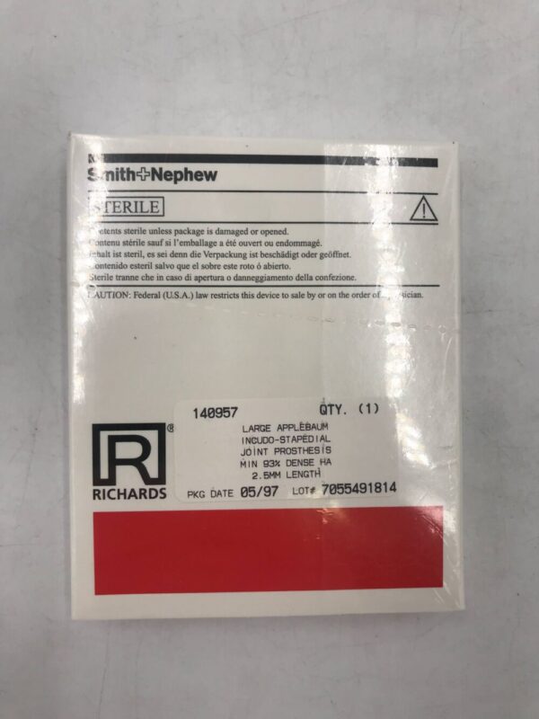 Smith & Nephew 140957 Large Applebaum Incudo-Stapedial Joint Prosthesis