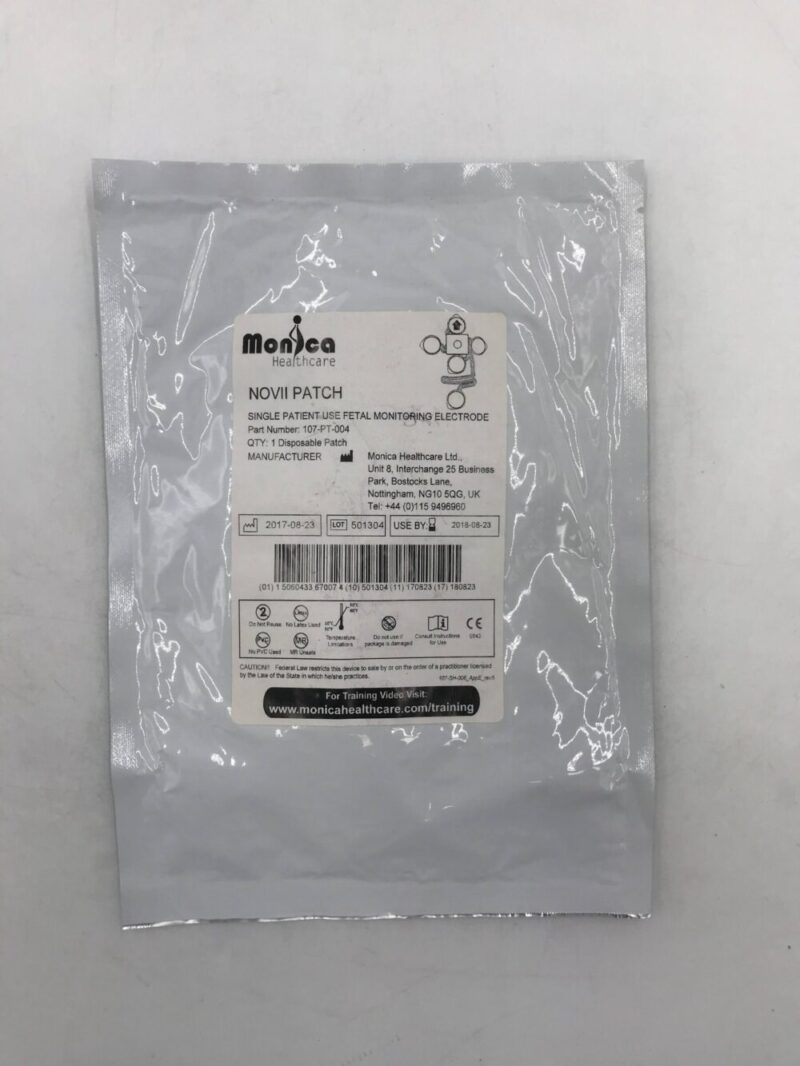 Single Patch Monitor Monica Healthcare 107-PT-004 Novii Patch Single Patient Use Fetal ...