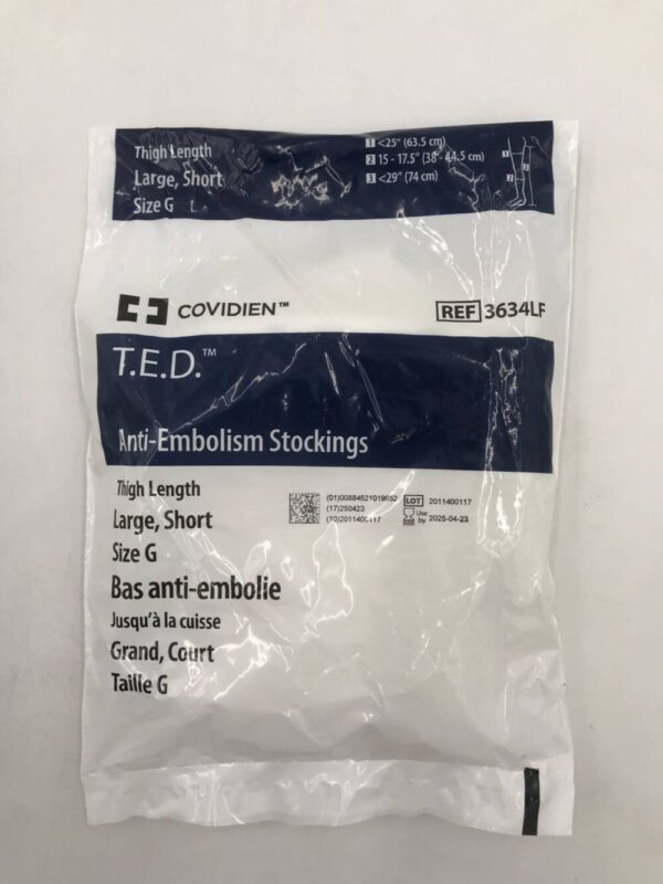 COVIDIEN 3634LF T.E.D. Anti-Embolism Stockings Thigh Leng. Lg. Short Size G