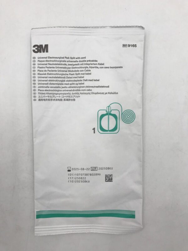3M 9165 Universal Electrosurgical Pad: Split w/ Cord