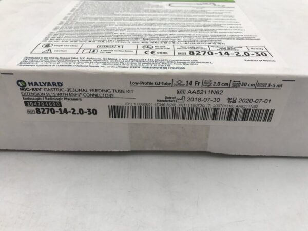 Halyard 8270-14-2.0-30 Mic-Key* Gastric-Jejunal Feeding Tube Kit Low-Profile GJ-Tube 14Fr (X)