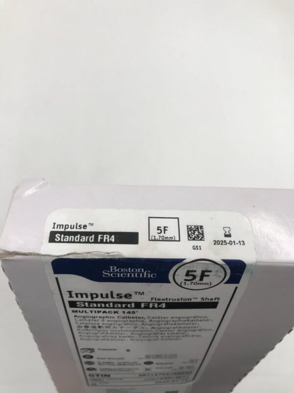 Boston Scientific 16391301 Impulse Flextrusion Shaft Standard FR4 Multipack 145° Angiographic Catheter 5F (5/Box) (X)